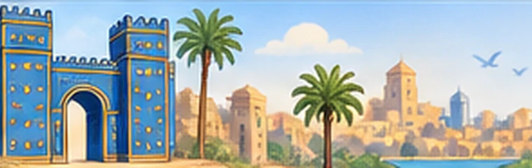 Cartoon illustration of Mesopotamian heritage and shared history