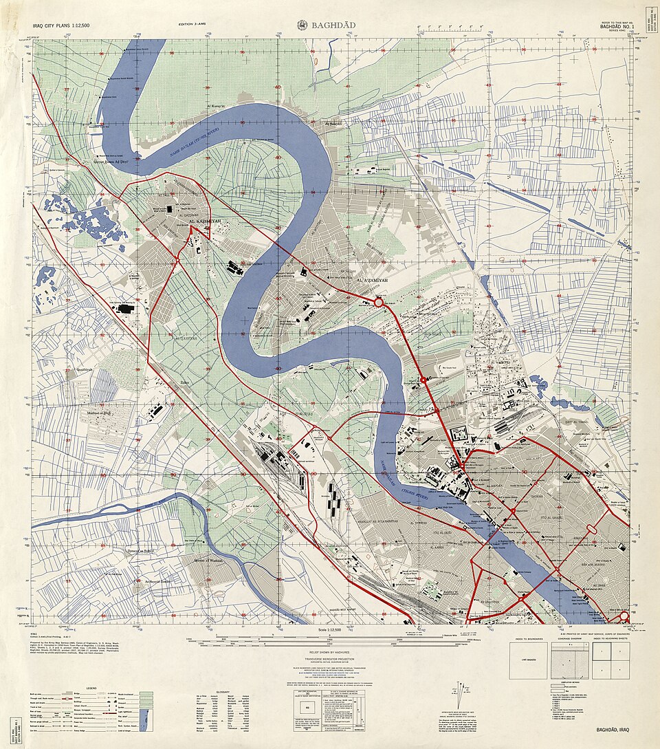 Baghdad city map, 1958